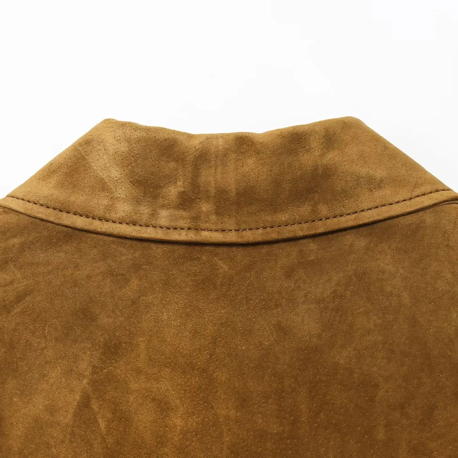 2025 امرأة الموضة الأوروبية والأمريكية نمط الخريف جديد مكافحة المخملية تأثير دعوى مهرج زر سترة طويلة الأكمام ملابس خارجية Muje #6