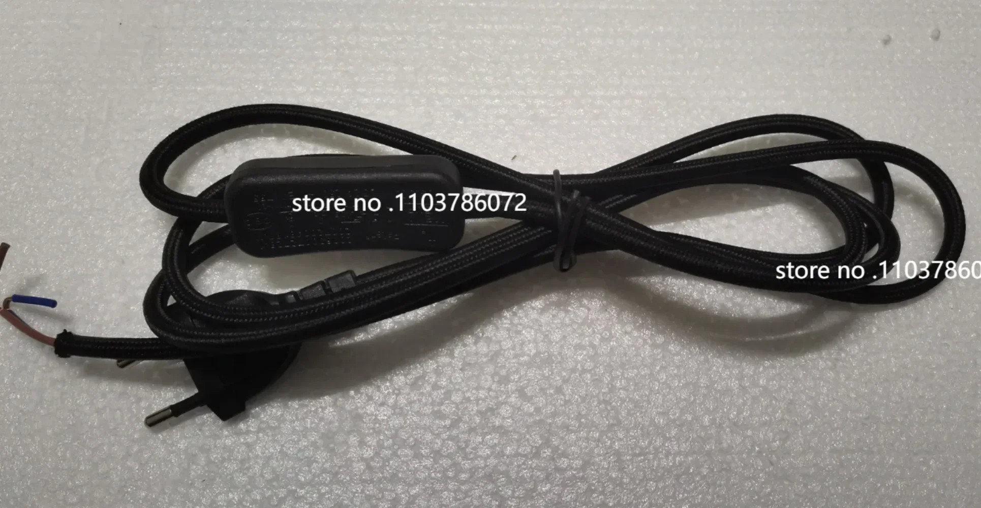 220V AC Power Cords With European Plug Switch Classic Fabric Textile Covered Flex Cable Wire Extension Cord for Table Lamp