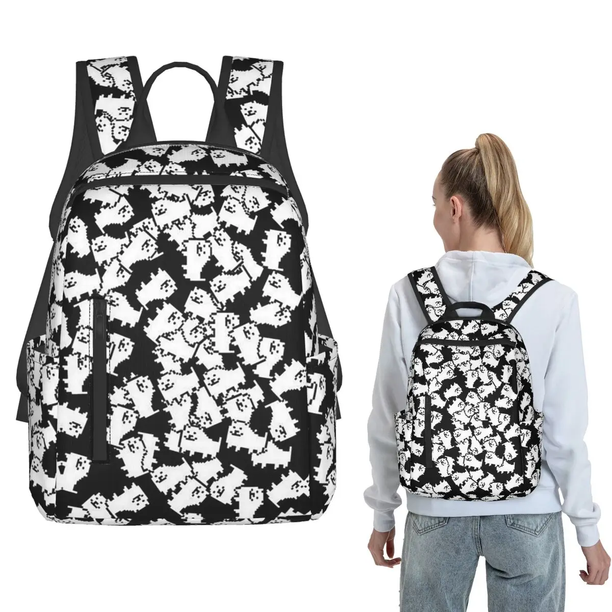 Undertale Annoying Dog Video Game Cute (12) Backpack Large Capacity Boys Girls BookBag School Bag Shoulder Bags for Men Women