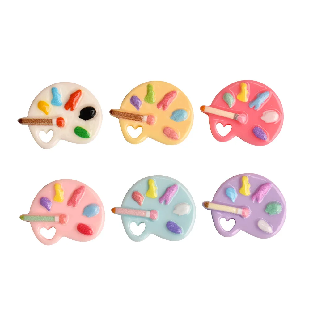 10Pcs Mini Color Palette DIY Resin Accessories For Miniature Dollhouse Scene Desktop Ornaments Refrigerator Magnets Keychain Acc view 5