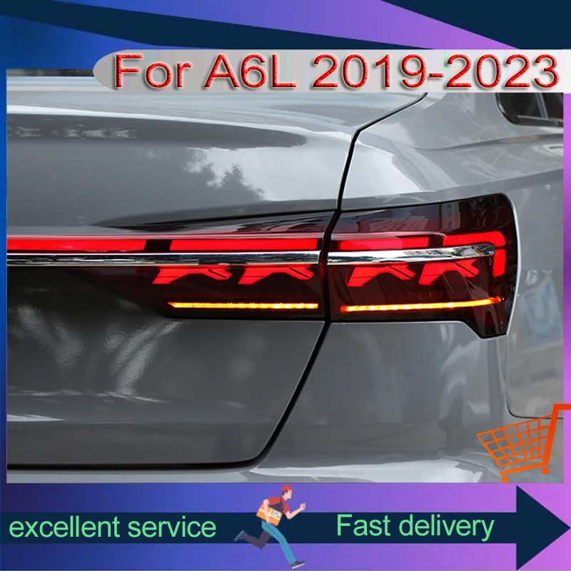 

Auto Rear Lamp Suitable For Audi New A6L 2019-2023 Assembly Modified Dynamic Through Taillight Turn Signal Light Car Accessories