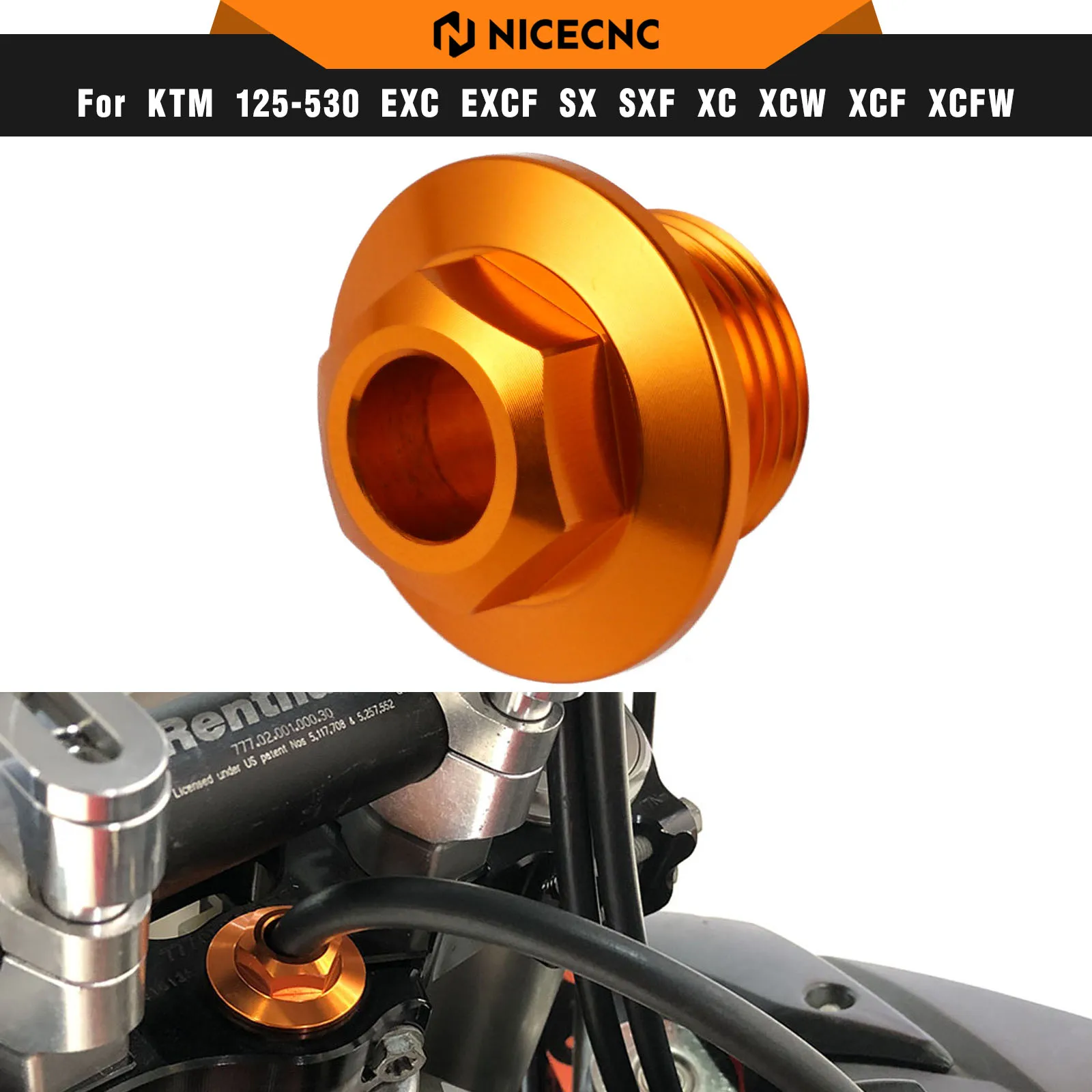 NICECNC For KTM EXC 300 Steering Stem Nut Screw For KTM EXC-F 350 SX 125 SXF 450 XCW TPI SIX DAYS 2003-2022 690 Enduro R SMC R