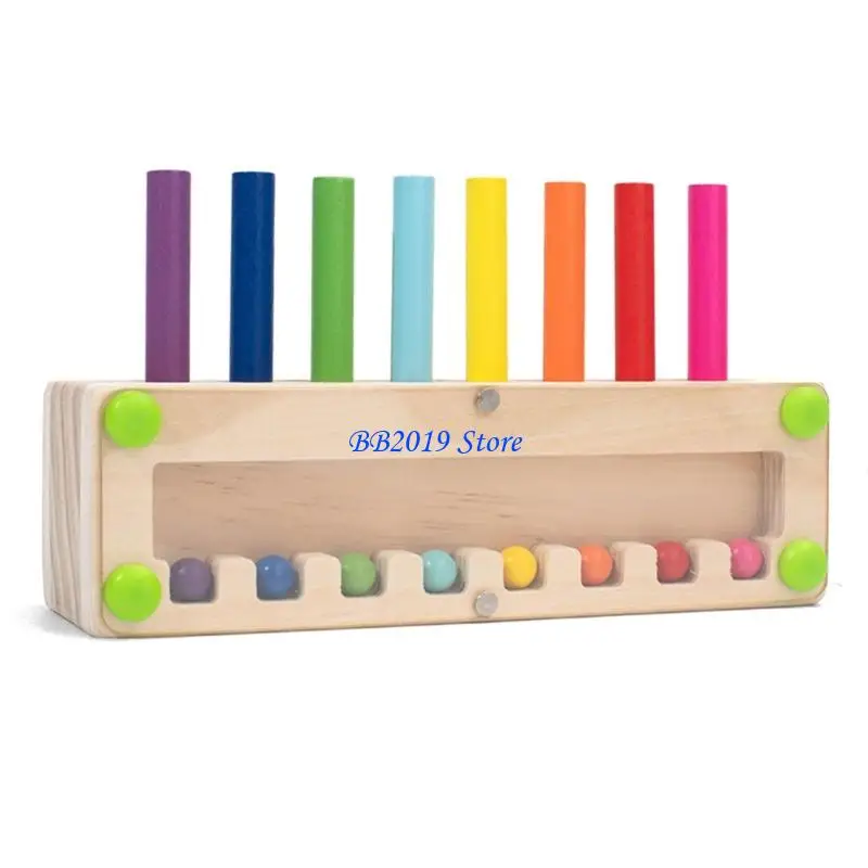 Q0KB Colorful Wooden Sensory Cylinder Peg Toy for Educational Play Memory Training