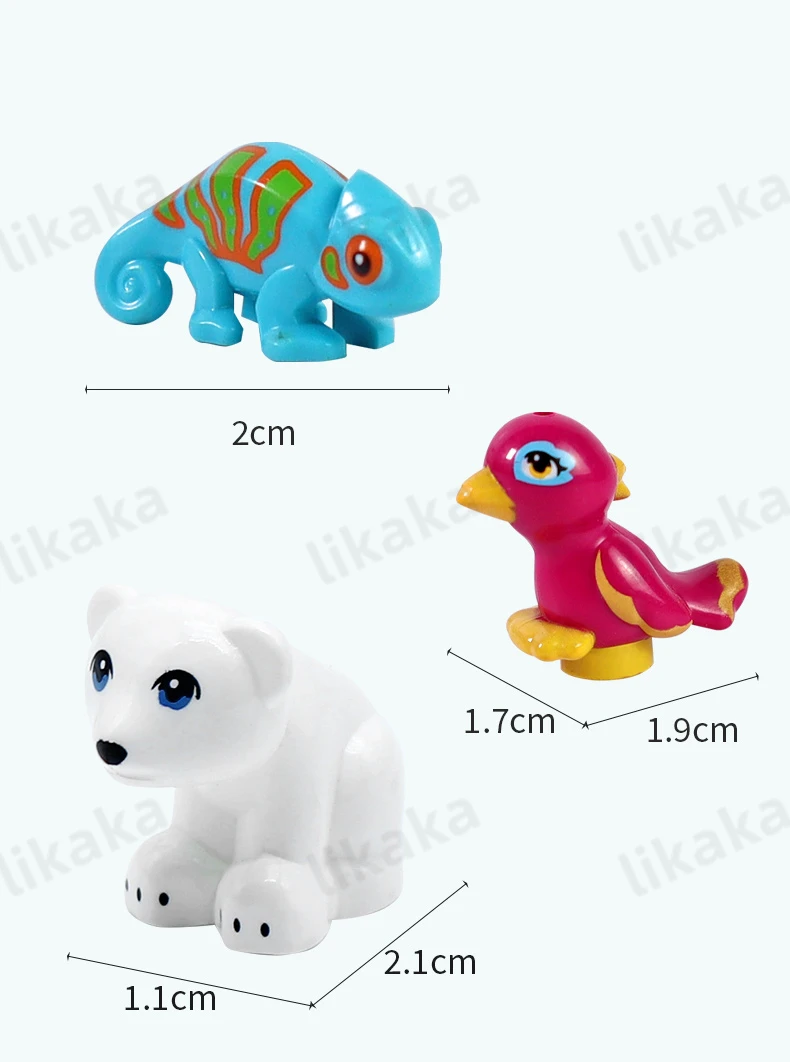 10PCS Tiere Blöcke Spielzeug MOC Leopard Bär Kuh Vogel Modell Bausteine Set Kompatibel Mini Ziegel DIY Spielzeug für kinder Geschenk – Detail 11