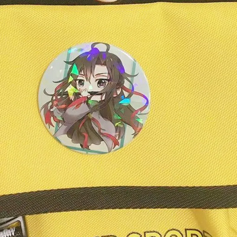 Anime Mo Dao Zu Shi Wei Wuxian Lan Wangji Cosplay metalowa plakietka arcymistrz demonicznej uprawy mężczyźni kobiety śliczna broszka biżuteria