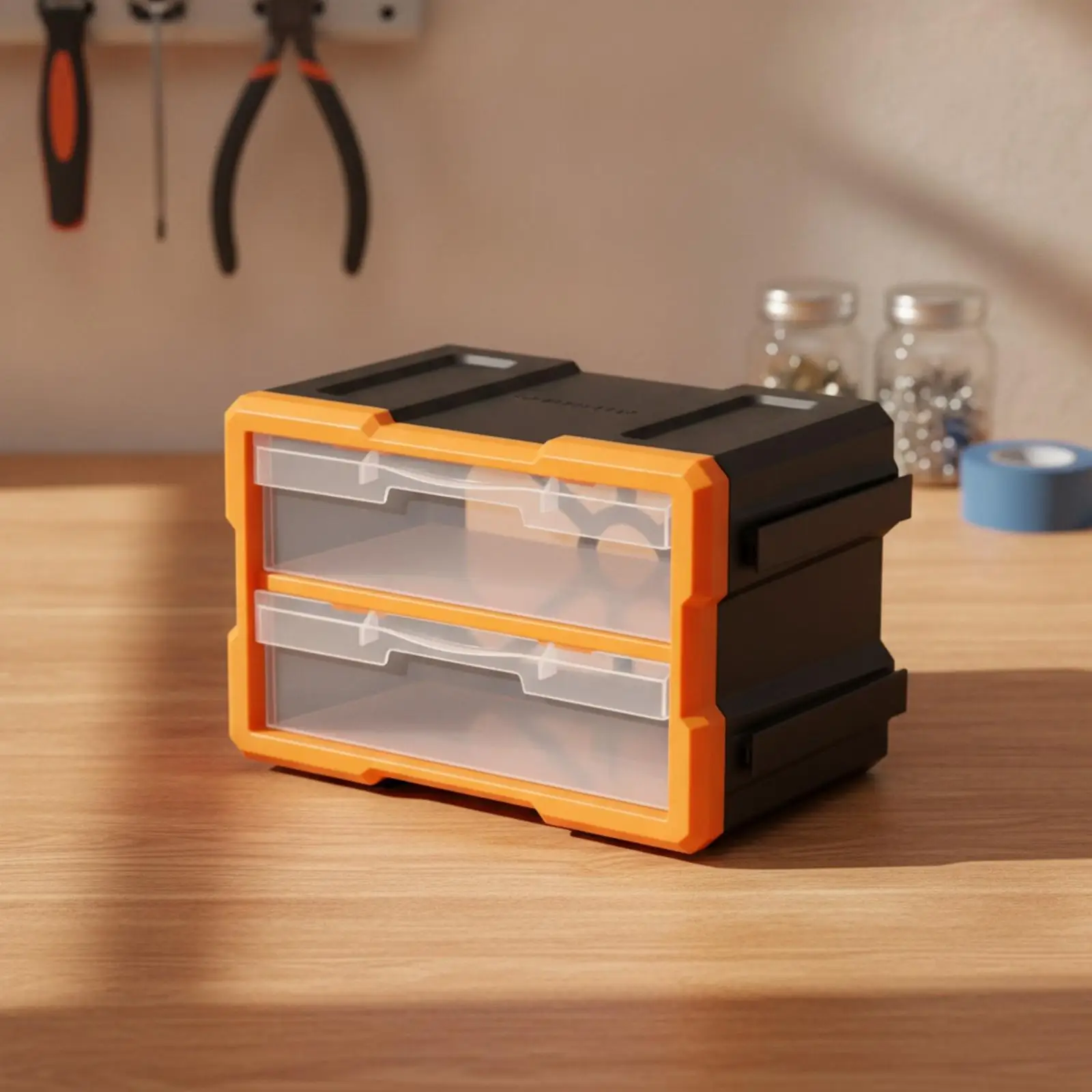 Rigid Frame Drawer Storage Cabinet Plastic Organizer Box for Hardware Crafts Sewing Supplies Home Office