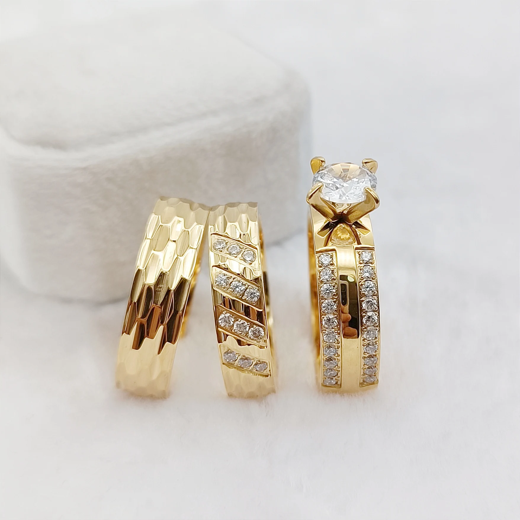 3pcs Anniversary Sale Matching - Couple Ring Set review and price