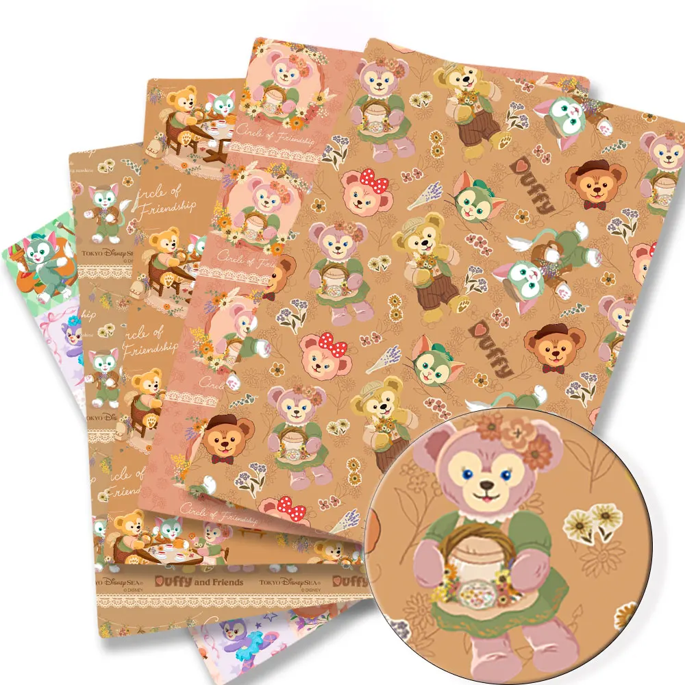 Disney Duffy And Friends Kartun Kain Panas Buatan Tangan Jahit Patchwork Quilting Gaun Bayi Lembar Rumah Dicetak Kain Kain Anak-anak