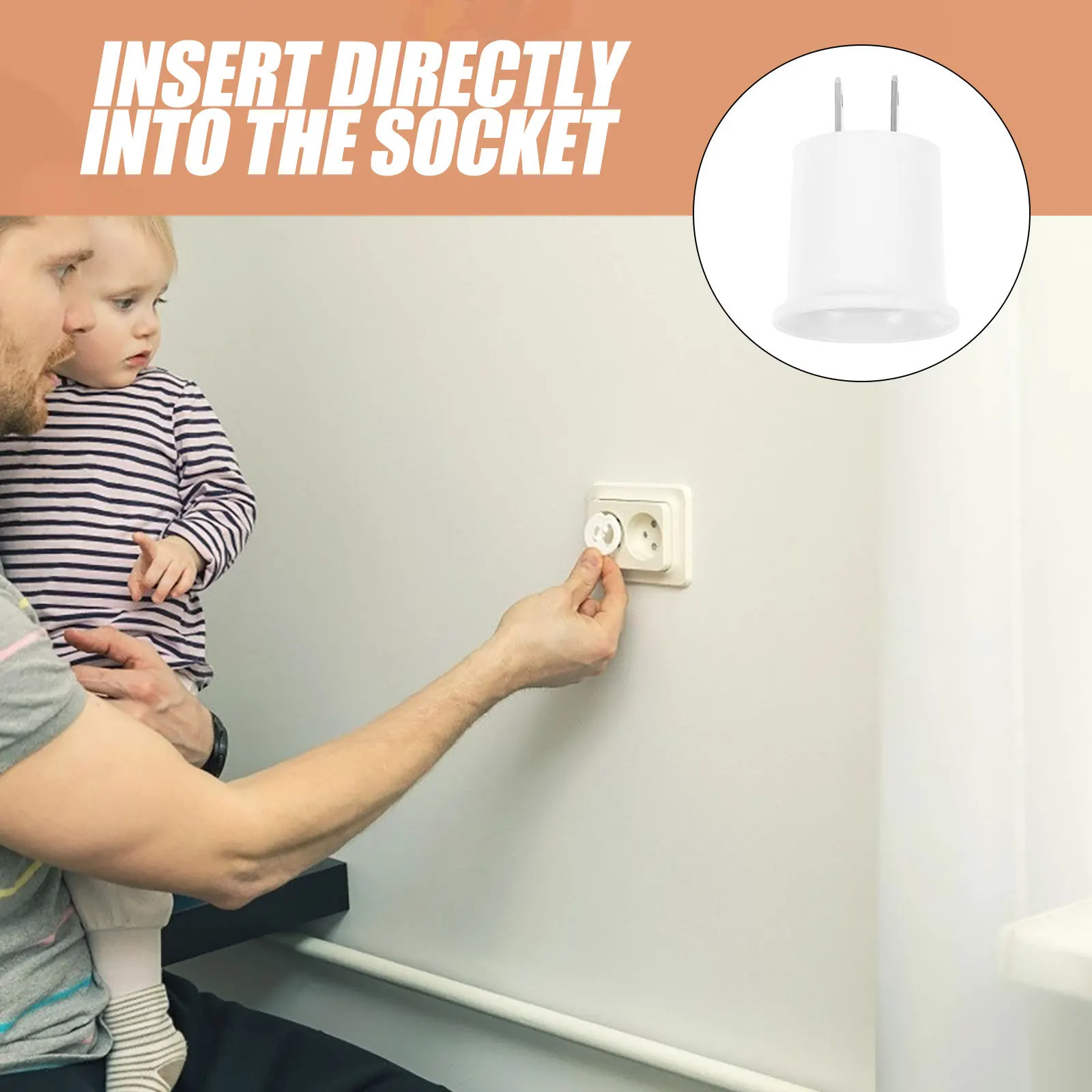 

3Pcs Light Socket Adapter E26 E27 Lamp Holder Plastic Wall Light Bulb Base Plug in Outlet Socket E27 Lamp Holder