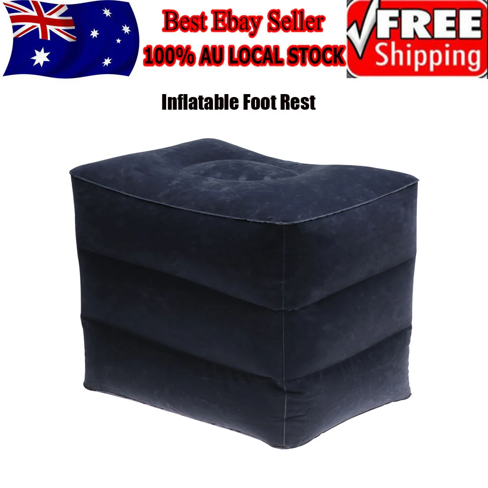 Inflatable Foot Rest Pillow Skin Friendly PVC Flocking Fabric Quick Inflate Deflate Travel Car Seat Footrest Cushion Improve