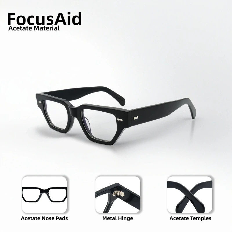 

Модные оптические очки с рисовыми ногтями для мужчин и женщин, квадратная утолщенная пластинчатая оправа, дизайнерская оправа в стиле ретро, декоративные очки