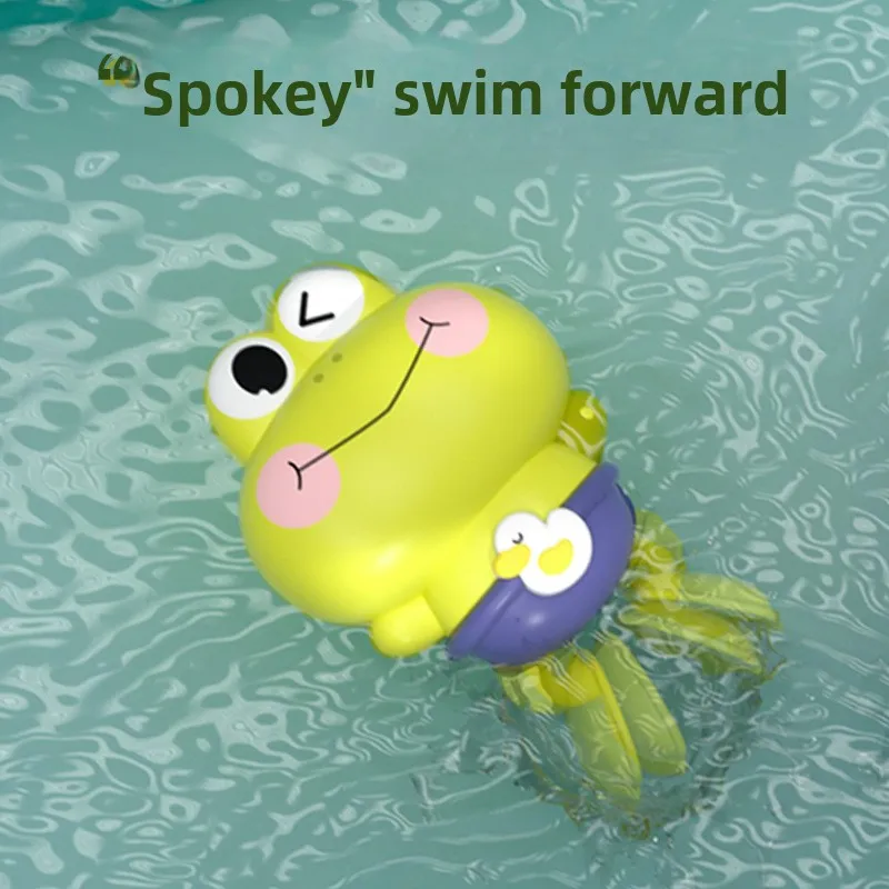 물 장난감으로 노는 아이들 봄 개구리 수영 거북이 목욕 수영 여름 욕실 어린이 물 장난감 휴일 선물