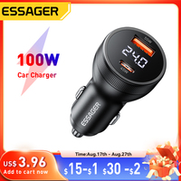 Essager 100W Car Charger USB C Quick Charge PD 45W for iPhone 15 pro 14  Xiaomi Poco Samsung Galaxy S24 Fast Charger Charging