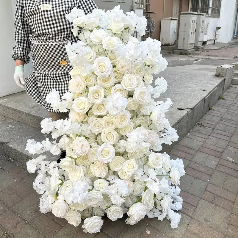 

Florist Offers Luxury Wedding Stair Decor White Cream Hydrangea Stair Decor