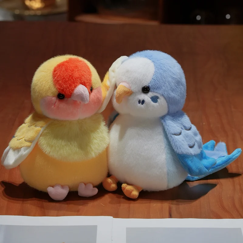 25CM Kawaii Cartoon Simulation Anime Papagei Gefüllte Vogel Tier Plüsch Spielzeug kinder Nette Papagei Handgemachte Puppe Festival Geschenk – Detail 11