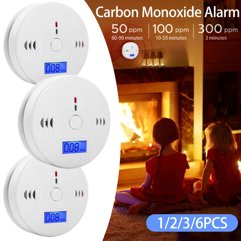 CO Sensor Detector Digital LCD Carbon Monoxide Detector Alarm High Sensitive Gas Leak Detector Poisoning Warning Alarm Detector