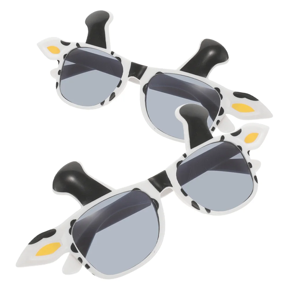 Lunettes de soleil en peluche de vache pour hommes, accessoires de lunettes, fournitures de Rh, dessin animé drôle, accessoires de costume, adultes Miss, 2 pièces