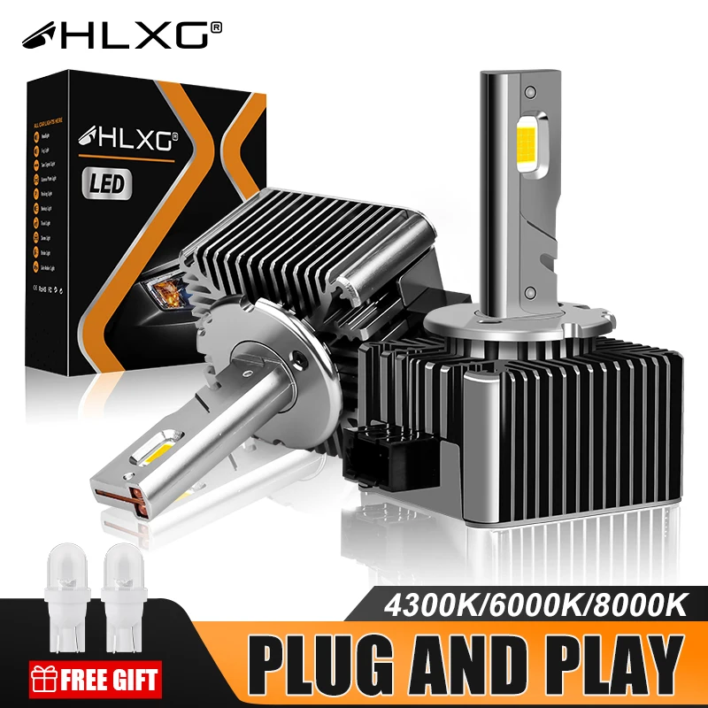 HLXG Canbus D1S D3S LED Headlights Bulbs 4300K 8000K D8S D5S D2S D4S D1R D2R D3R HID Xenon LED HeadLamp CSP Chip Turbo 6000K