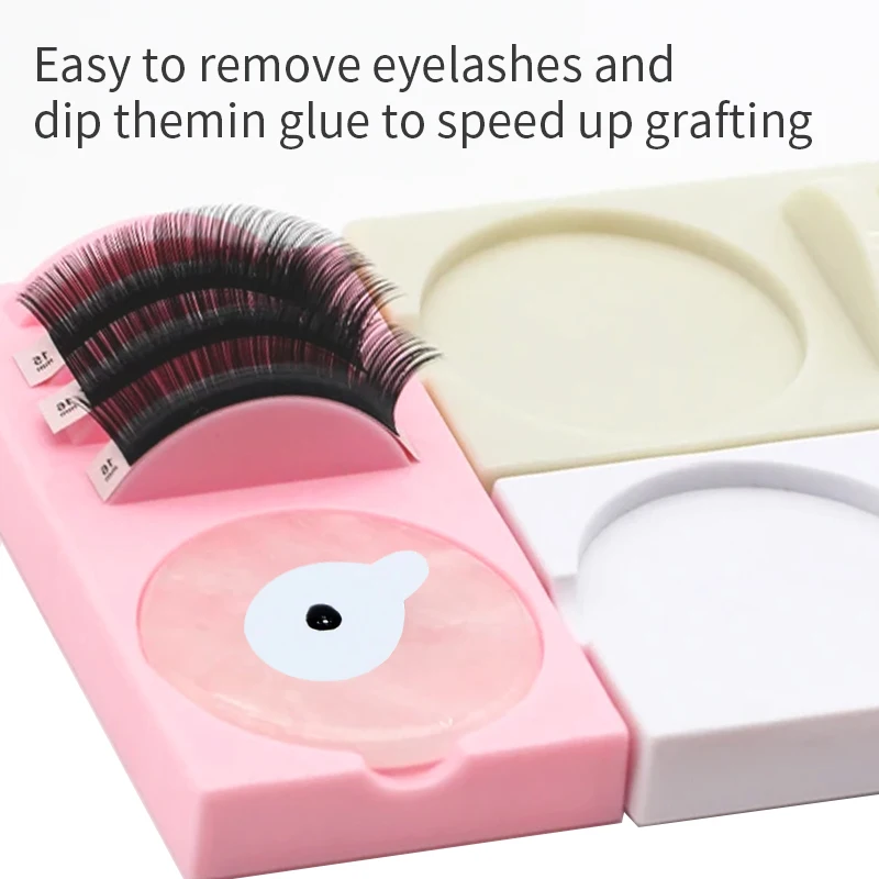 Didesun 2 in 1 Eyelash Grafting Platform Plate Tray False Lashes Holder Glue Holder Plastic Assistor Platform Makeup Tools