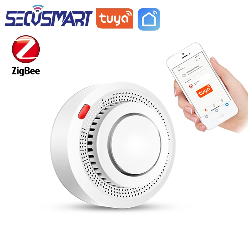 Tuya Zigbee 3.0 연기 센서 주방 화재 방지 안전 보호 감지기, 지능형 홈 보안 사운드 알람 스마트 라이프 앱