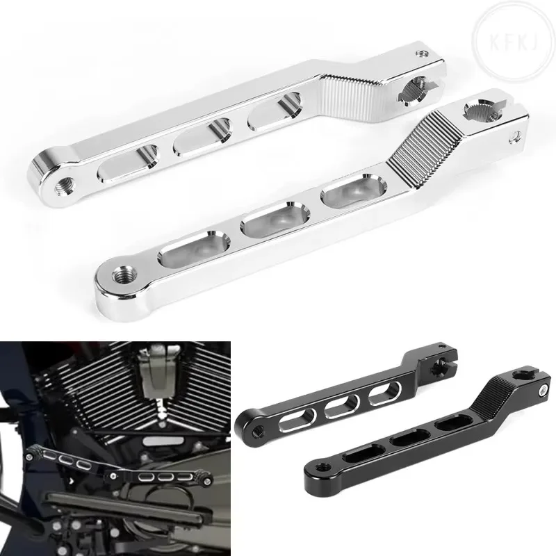 

Алюминиевый мотоциклетный рычаг переключения передач с ЧПУ на пятке и носке, хромированный рычаг переключения передач для Harley Touring Softail Electra Glide Road King Street Trike