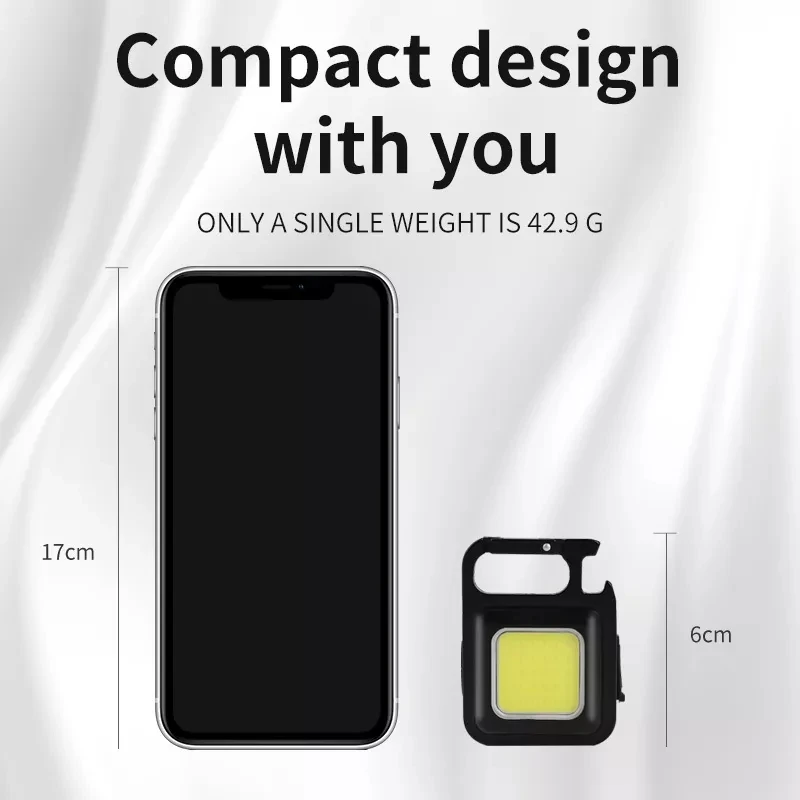 COB multifunzionale Mini luce USB portachiavi portatile torcia 4 modalità lampada da lavoro di emergenza cavatappi tascabile per passeggiate/campeggio