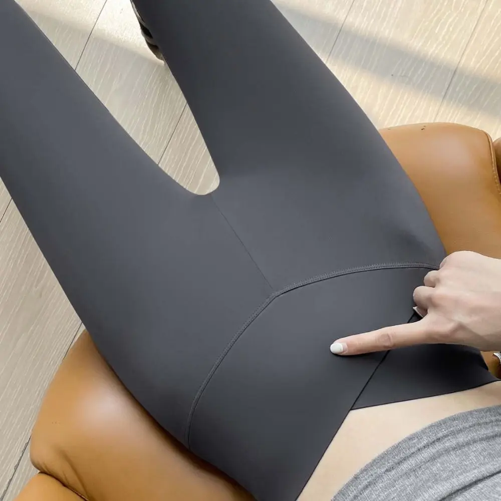 Leggings artificiel astiques à Taille Croisée pour Femme, Pantalon de Yoga Fin, Solide, Taille Haute, Serrage Abdominal, Tout Assressenti, Entraînement