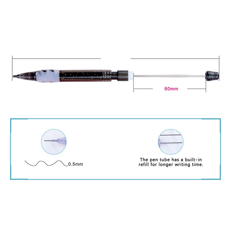 Pensil manik-manik menulis DIY, pensil manik-manik pensil untuk siswa tidak mengasah pensil 0.5 pensil menulis Otomatis 1 buah