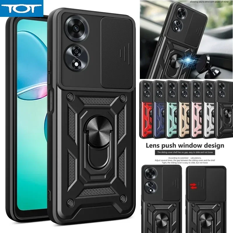 

Чехол OppoA60 4G Matel Ring Armor, чехлы для телефонов для Oppo A60 A 60 60A 4G 2024 CPH2631 6,7 дюйма, держатель с магнитным кольцом и подставкой, задняя крышка