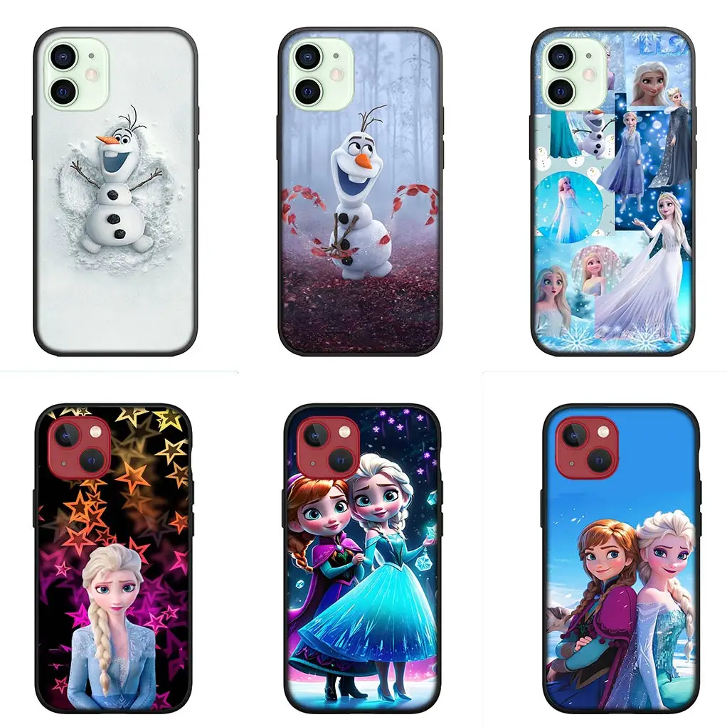 Queen Princess Frozen Elsa Anna Olaf Snow Phone Cover for Apple iPhone 16 11 Pro XS Max XR 6 X 6s 7 8 Plus + SE 2022 8+ Case