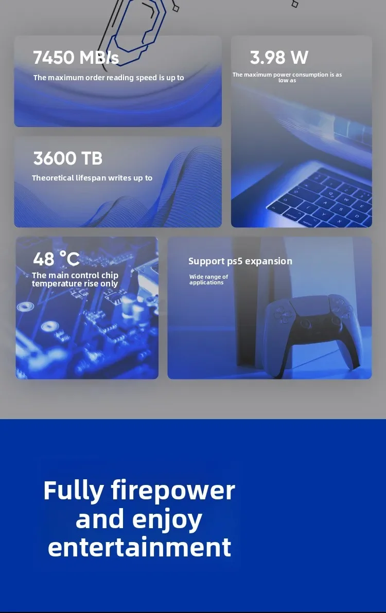 A4000 SSD PCIE4.0 1T kompatibler PS5 Desktop-Laptop M.2 Computer SSD