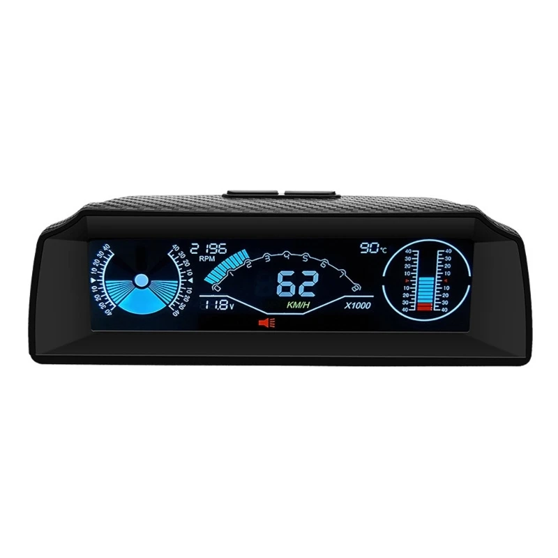 

Universal Vehicle Modiffied Accessory Car OBD Multifunction Gauge Digital Speedometer Slope Display HUD Head-Up Display