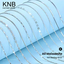 KNB 40cm 45cm Minimalist Female Necklace for Women on Neck Real 925 Sterling Silver Chain Necklaces Girls Fashion Luxury Jewelry