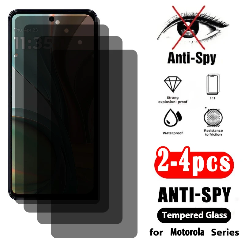 2-4Pcs Privacy Anti-spy Tempered Glass For Motorola G75 G55 G35 G45 G64 G04S G24 G54 G34 G84 G14 G73 Edge Neo 50 Neo Glass Film