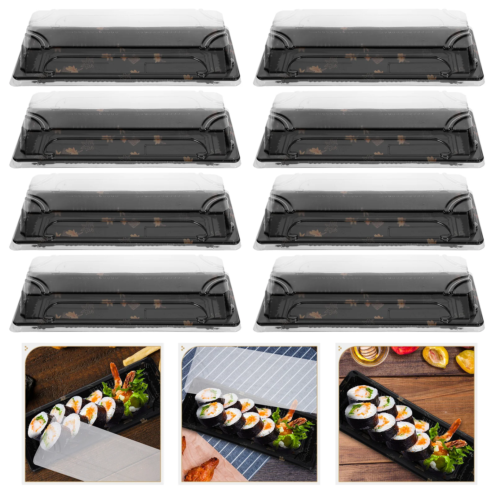 

20Pcs Sushi Packaging Box Disposable Plastic Food Container Heat Preservation Box for Lunch Packing Container