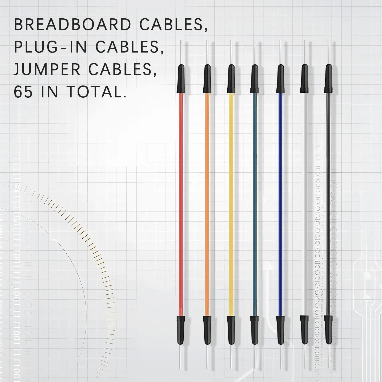 65Pcs Breadboard Wire 25 20 16 12CM Solderless Power Jumper Cable Kit PVC Flexible DIY Electron Line 2 Pin Connector Mixed