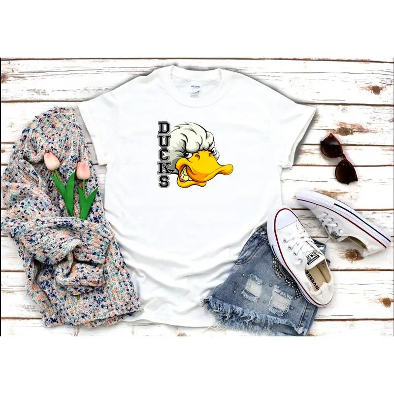 Personaje famoso patos figura 3 4 blanco negro mujer camiseta G818