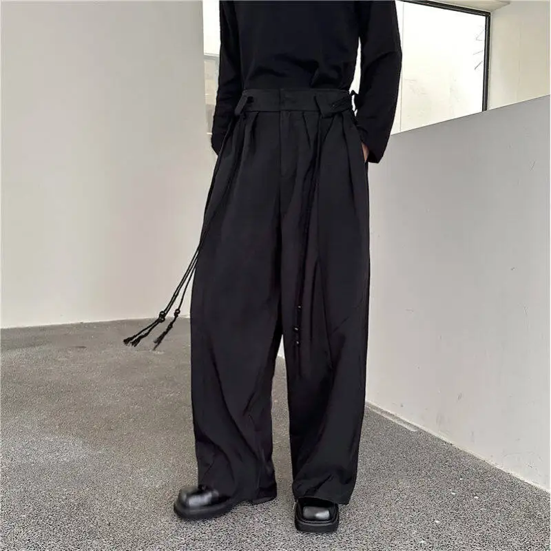 

Новые весенние повседневные свободные мужские брюки с широкими штанинами, с цветочным узором, молодежные, модные, из полиэстеровой смеси, длинные брюки