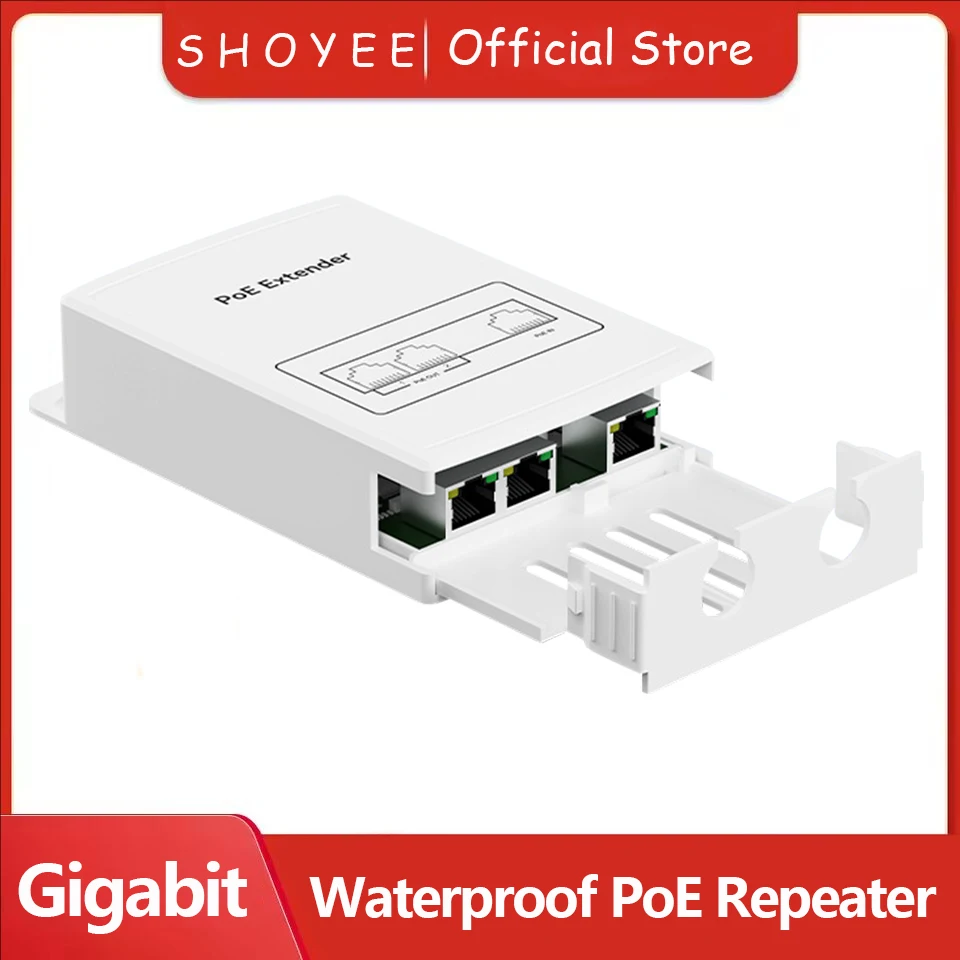 Waterproof POE Extender 1to4 Port Repeater 100Mbps Outdoor Network IP55 VLAN 44-57V for POE Camera Wierless AP