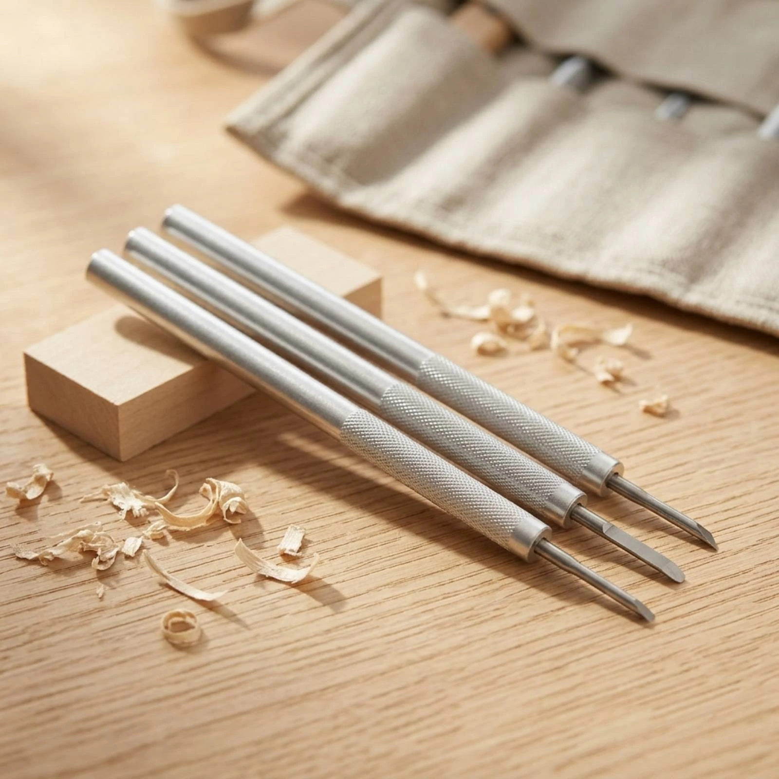 Carving Tools Kit with Round Flat Angled Carving Blades Hard Steel Wood Working Set for Hobby Crafts
