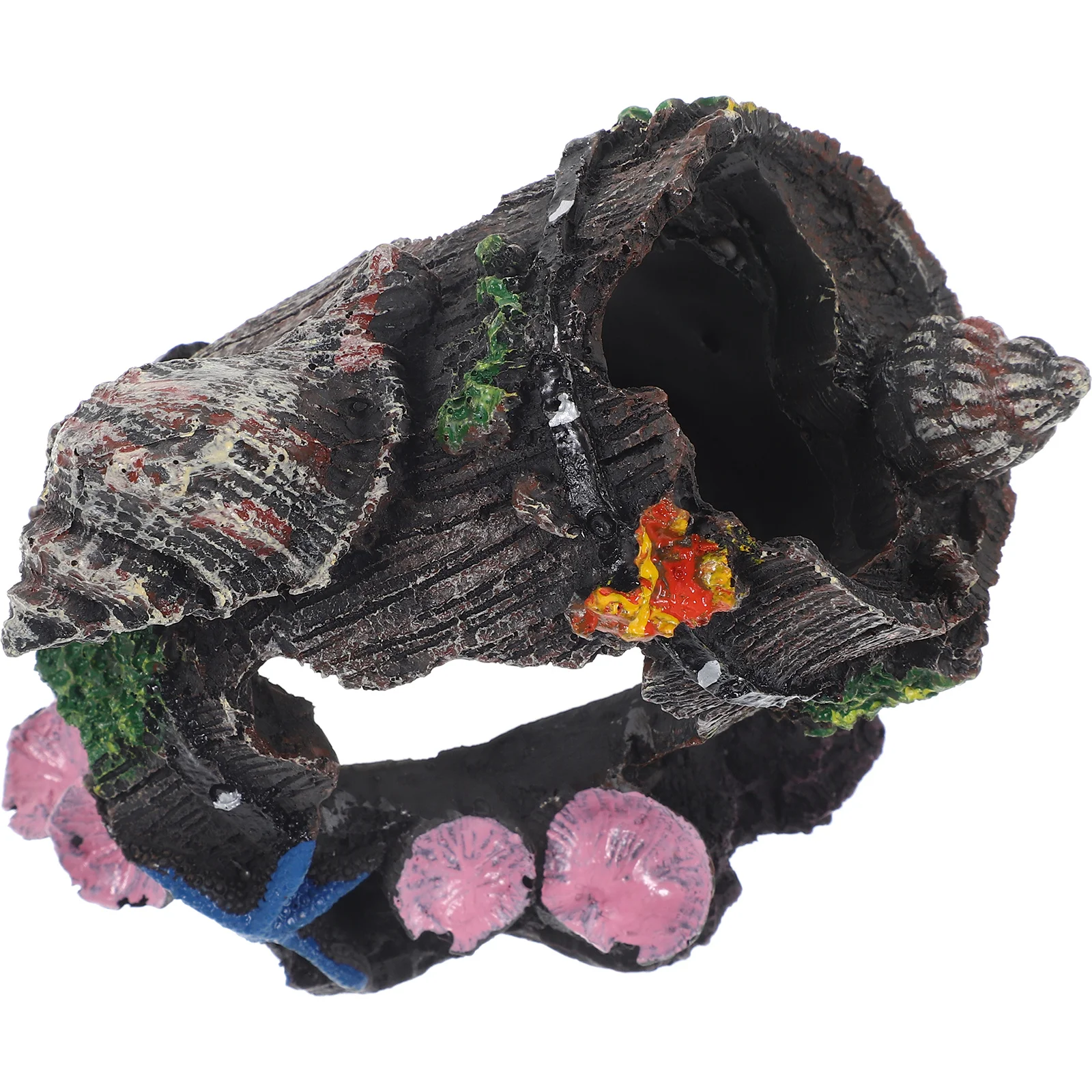 

Resin Broken Bucket Fish Tank Ornament Aquarium Hideout Shrimp Shelter Natural Hiding Cave Landscaping Aquarium Hideaway