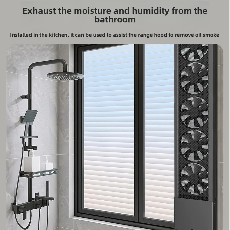 No punching window exhaust fan No installation Ventilation fan No opening Household window bedroom exhaust fan Mute