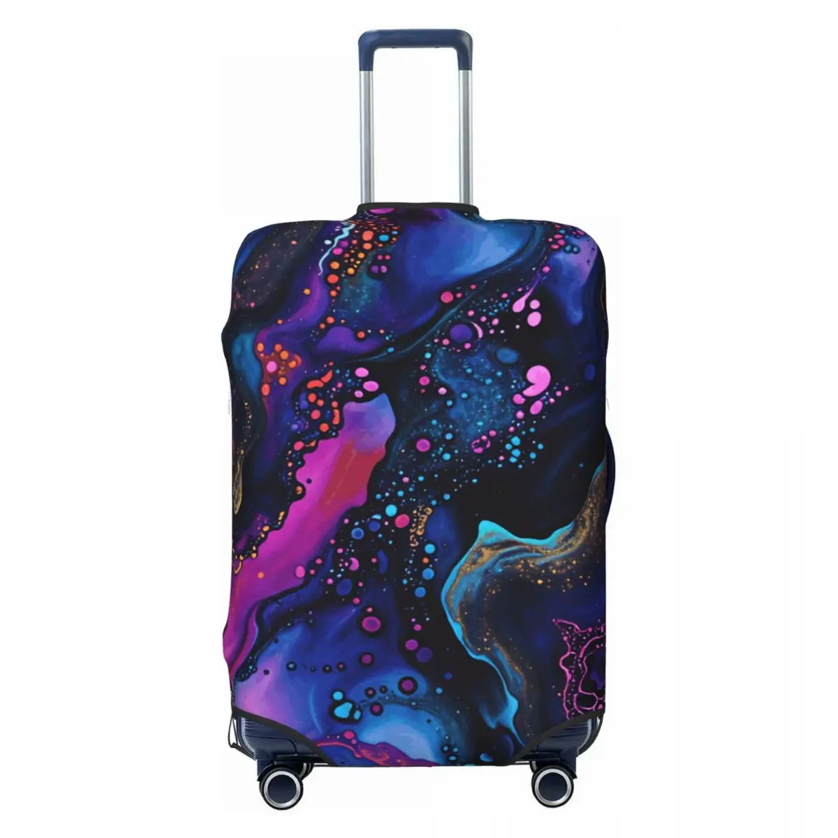 Custom Alcohol Ink Marble With Gold Glitter Luggage Cover Protector Funny Travel Suitcase Protective Cover for 18-32 Inch