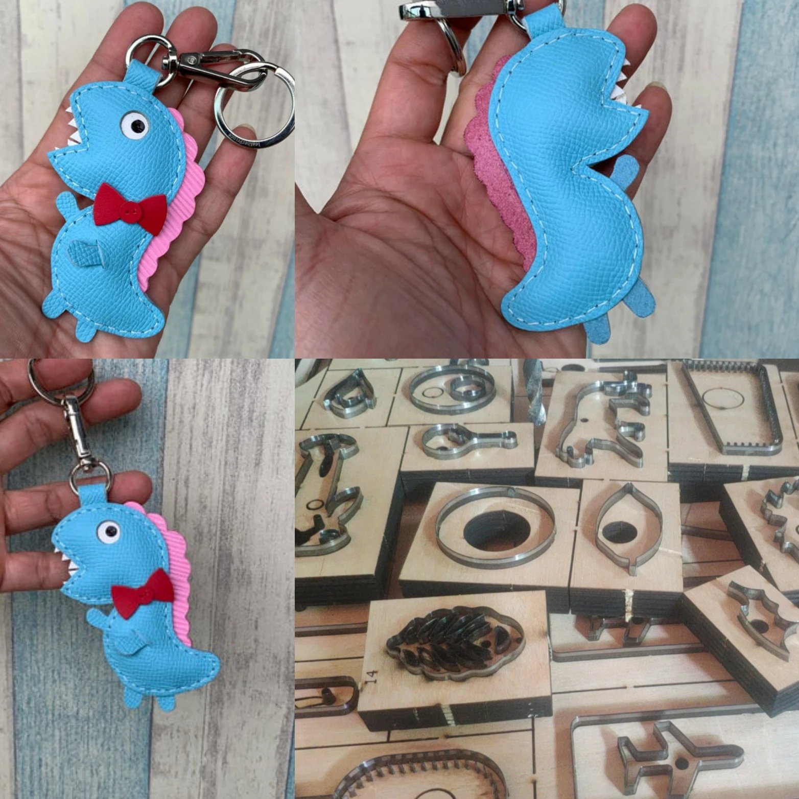 

Handmade leather knife mold laser knife mold custom mini dinosaur hanging knife mold