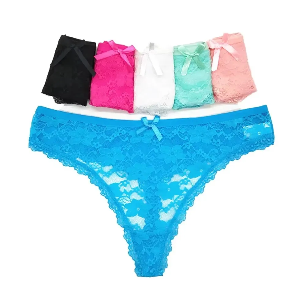 S M L XL XXL Большие размеры Сексуальные уютные кружевные хлопковые стринги Нижнее белье для женщин Бесшовные женские прозрачные стринги с Т-образной спинкой 3 шт.