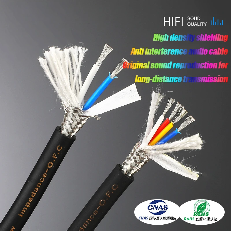 2 4 8 Core Audio Cable AMB OFC XLR RCA Audio Speaker Signal Cable Mono Stereo Single Double Row Cables 3.5 PC Headphone Earphone