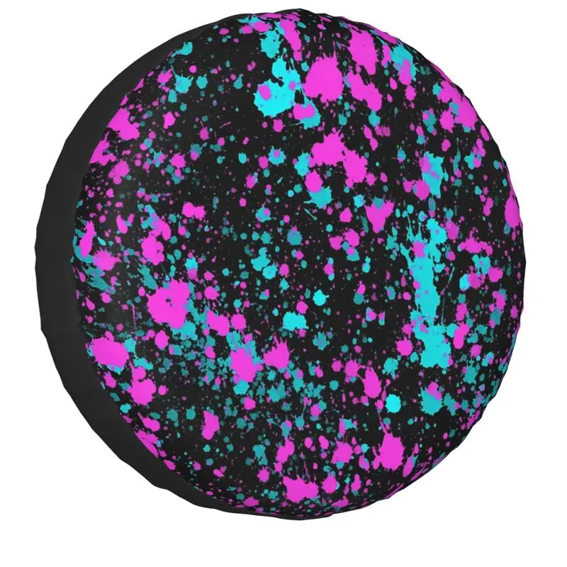 Colorful Neon Paint Splatters Spare Wheel Cover for Suzuki Mitsubish 4WD Artist Graffiti Art Tire Protector 14