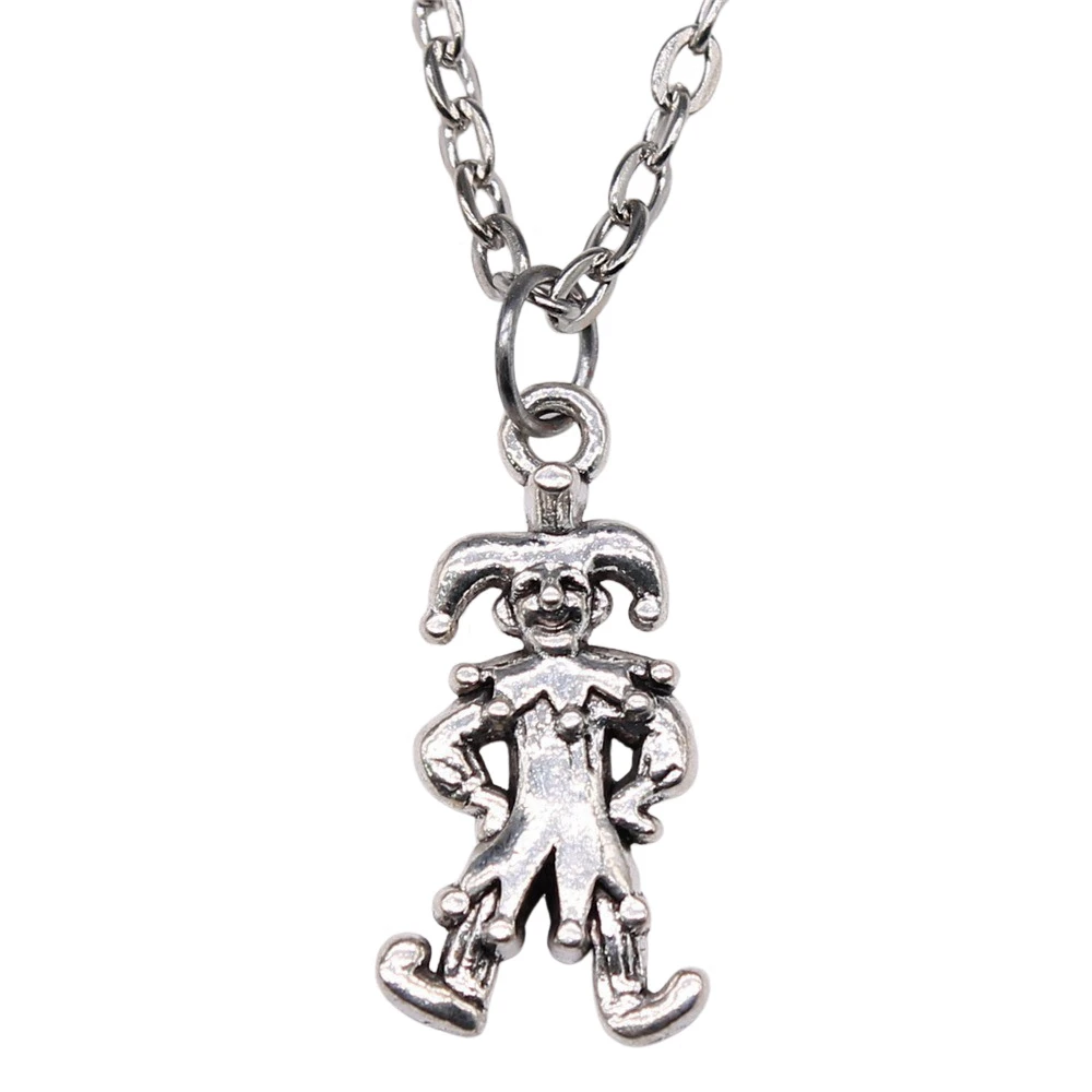 1pcs Clown Funny People Harlequin Chain Necklace Components Jewelry Cute Chain Length 43+5cm