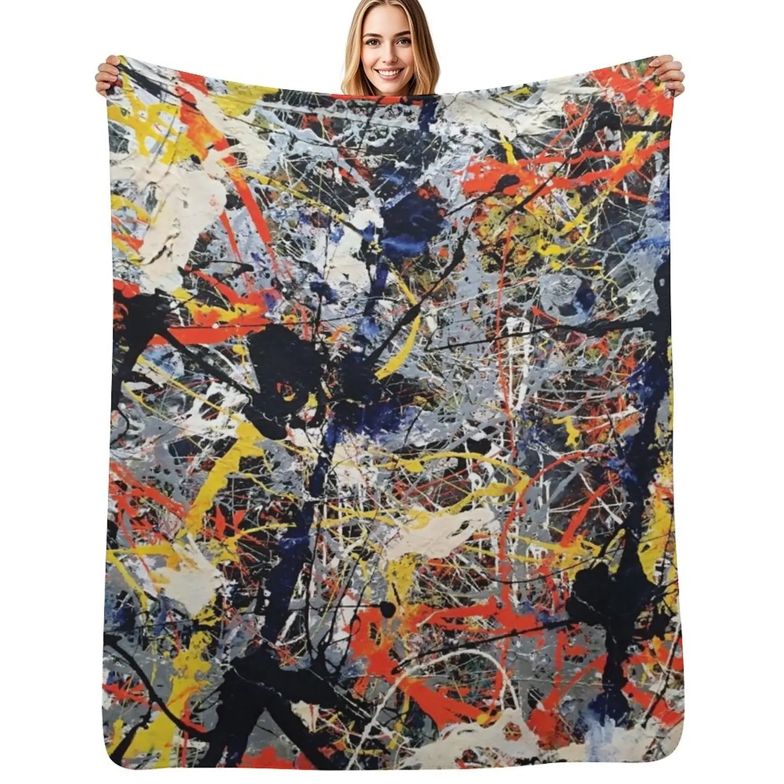 

Jackson Pollack - Blue Poles Throw Blanket Winter beds Sofa Quilt For Decorative Sofa blankets ands Blankets