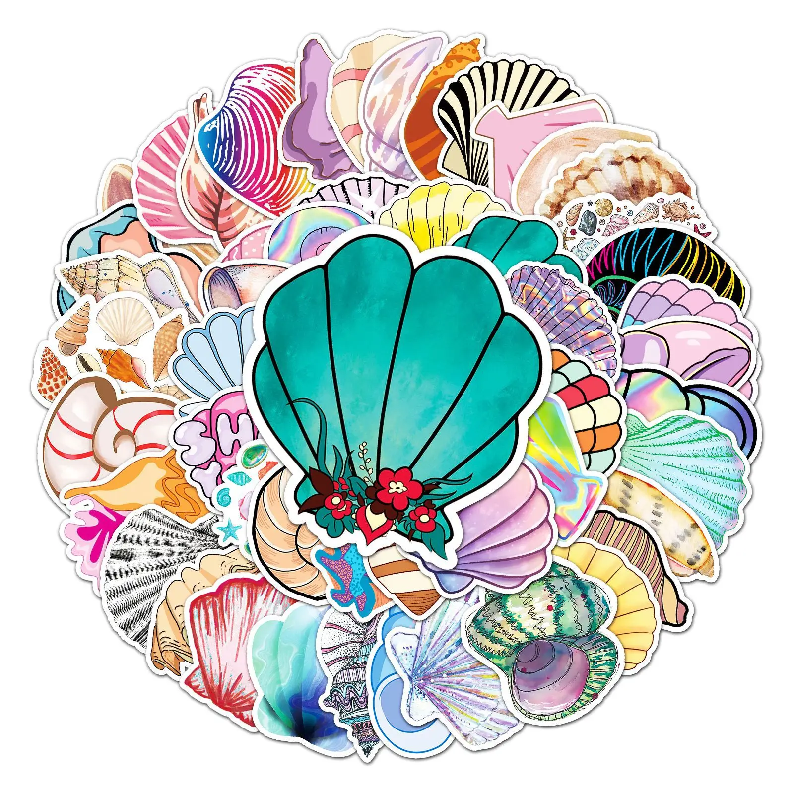 10/30/50pcs Shell Cartoon Stickers Skateboard Leuke Scrapbook Auto Esthetische Kunst Kerstcadeau Telefoon Diy laptop Decal Stickers